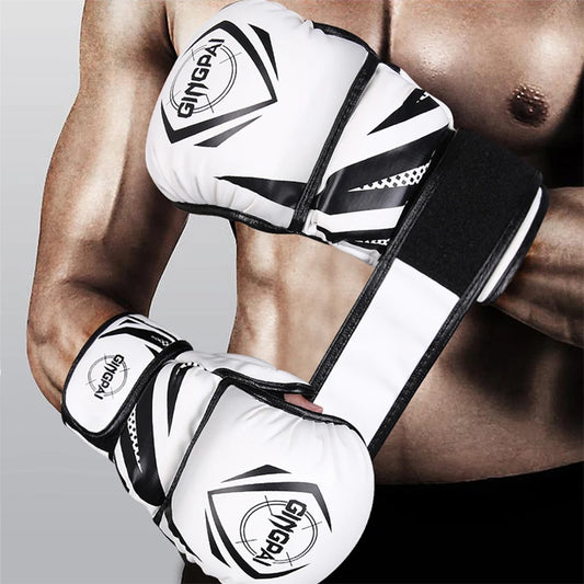 Half-Finger PU Gloves – MMA, Boxing & Training