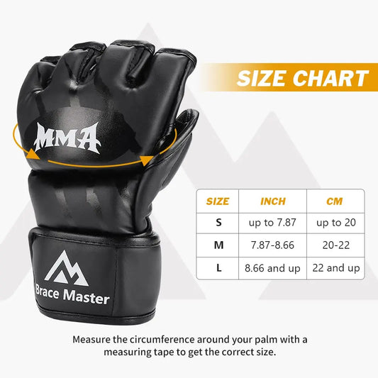Half-Finger MMA Training Gloves - Professional Fighting & Grappling Gear