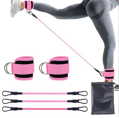 Booty Leg Resistance Bands with Ankle Strap  