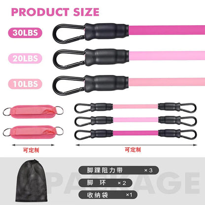 Booty Leg Resistance Bands with Ankle Strap  