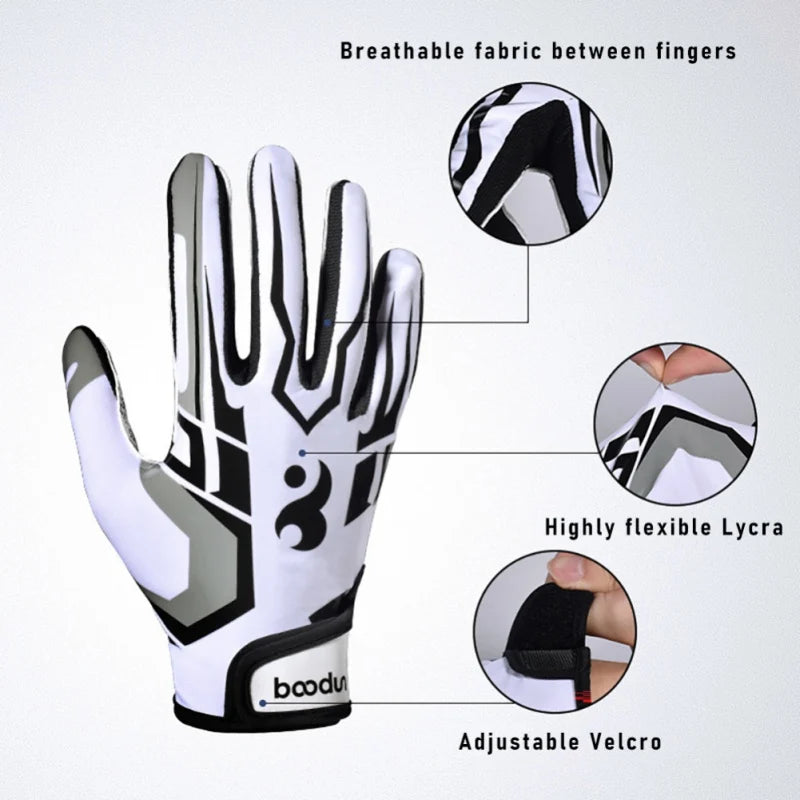 Full-Finger Silicone Grip Sports Gloves – Anti-Slip, Adjustable Wristband