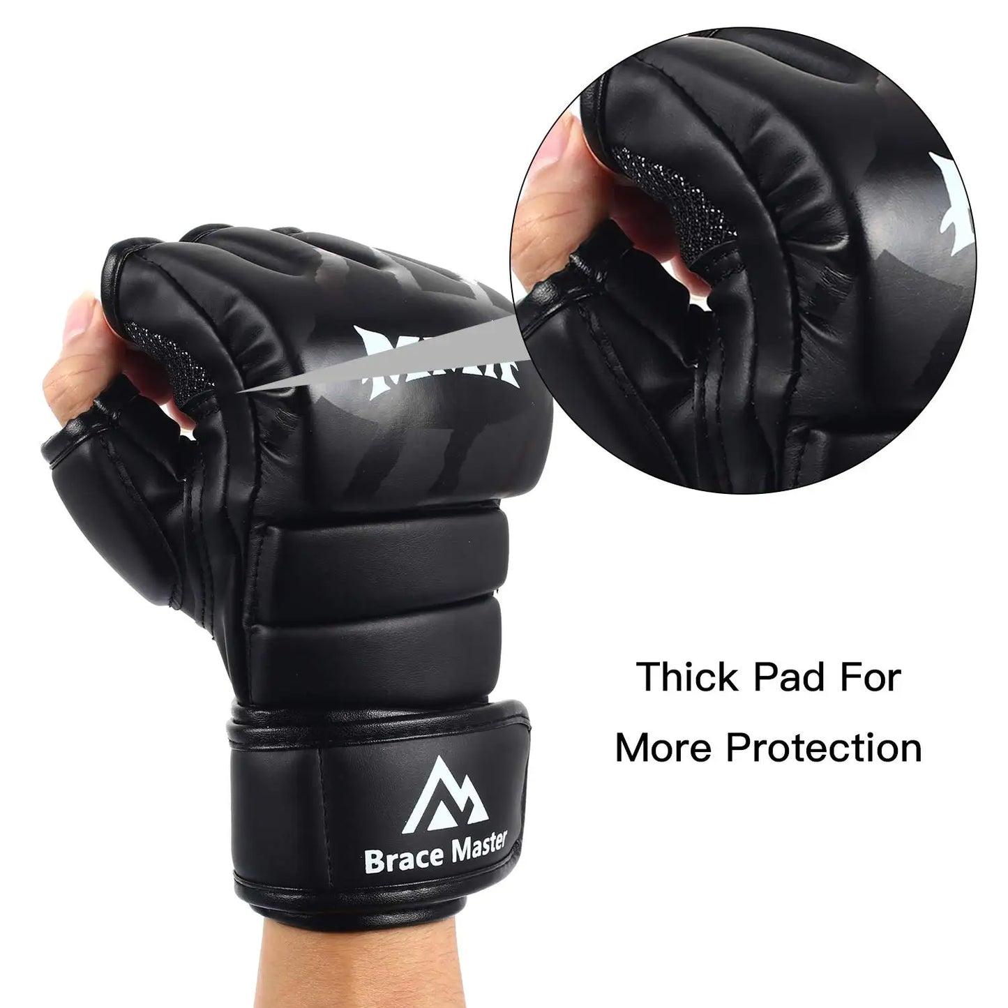 PU Half-Finger MMA & Boxing Training Gloves