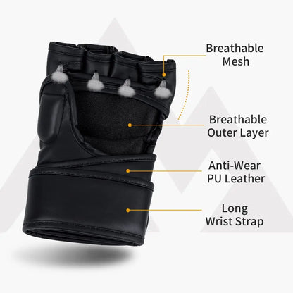 PU Half-Finger MMA & Boxing Training Gloves
