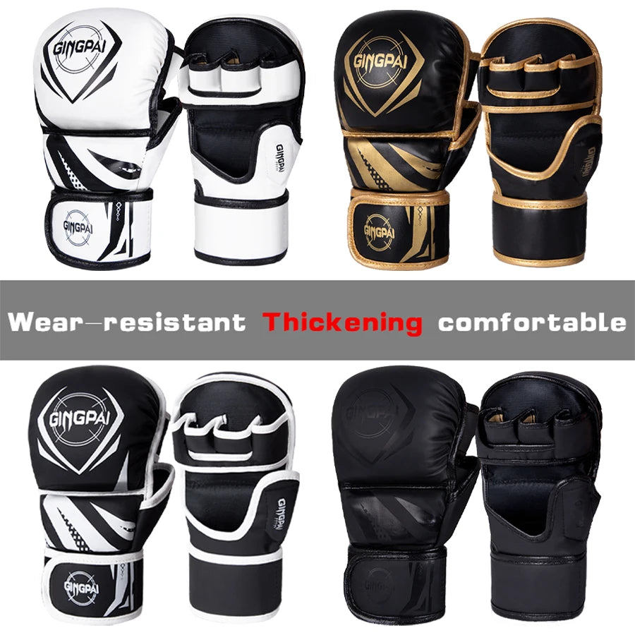 Half-Finger PU Gloves – MMA, Boxing & Training