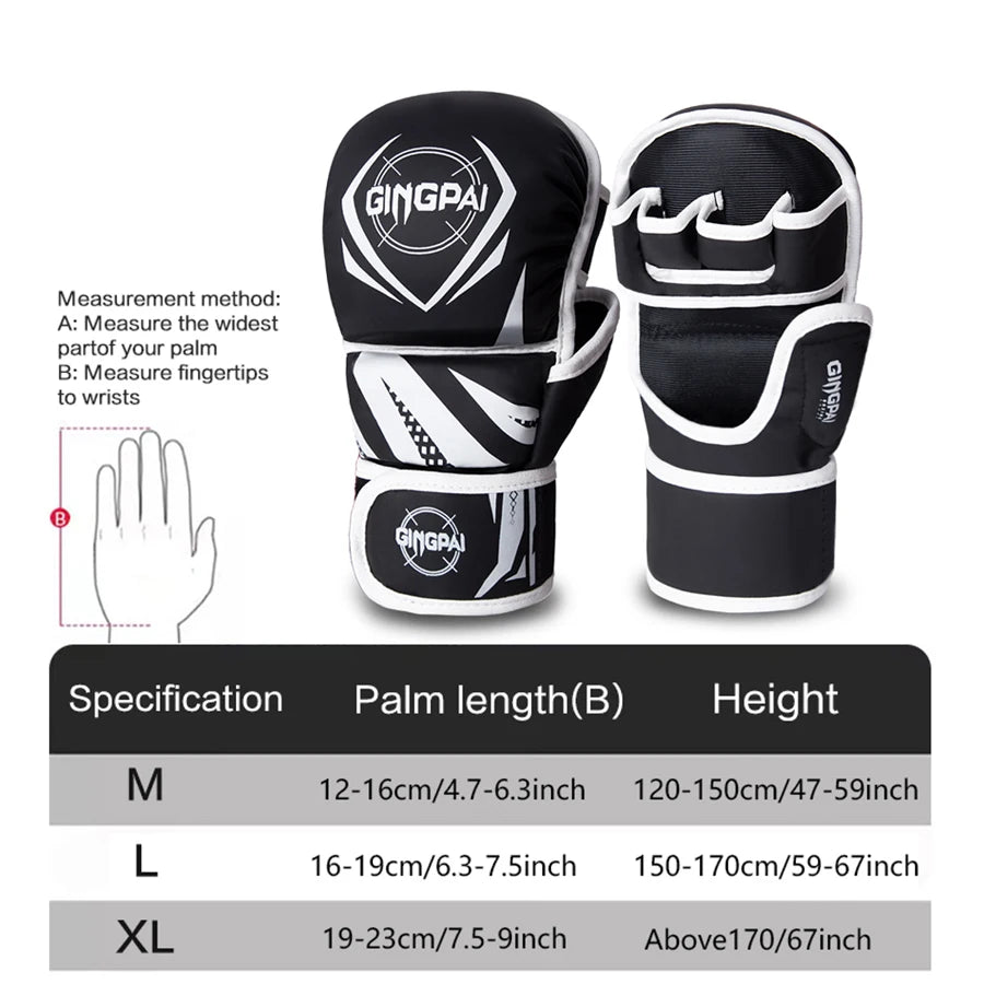 Half-Finger PU Gloves – MMA, Boxing & Training